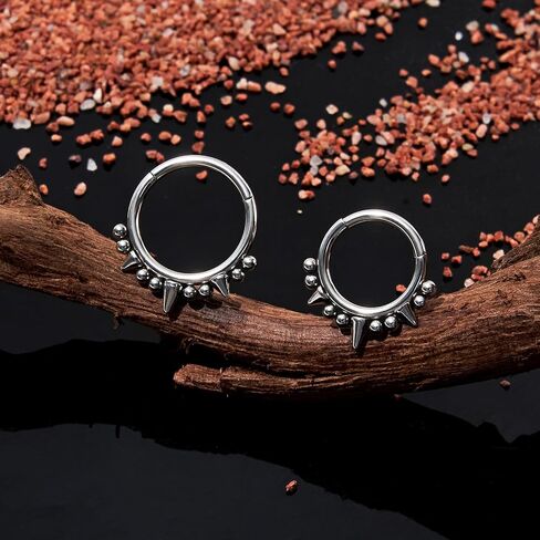 1PC 16G Septum Rings Stainless Steel Nose Rings Hoops for Women Men Helix Piercing Jewelry Tragus Daith Conch Cartilage Hoop Earring Diameter 8mm 10mm for Women Men in Kuwait