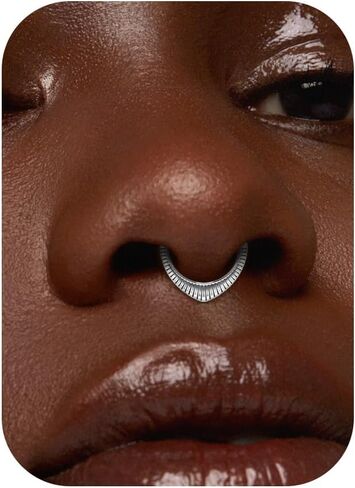 1PC 16G Septum Rings Stainless Steel Nose Rings Hoops for Women Men Helix Piercing Jewelry Tragus Daith Conch Cartilage Hoop Earring Diameter 8mm 10mm for Women Men in Kuwait