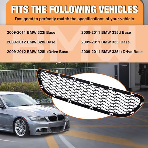 CarpartsDepot الأمامي السفلي الشبكة بدون مكافحة مكافحة السرعة المورقة متوافقة مع 2009-2012 323i 328i 335i base 328i xdrive 335d base 51117198906 bm1036126666666 in Saudi Arabia