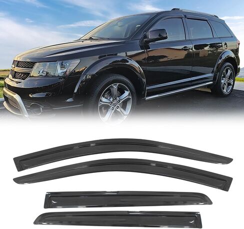 FreeMotor802® Tape-on Window Windows Diplectors Diplectors Rain Guards تنفيس ، متوافقة مع رحلة DODGE 2009-2020 ، الدخان النحيف الملون أكريليك 4 قطع in Saudi Arabia