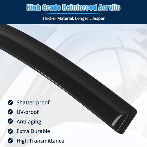 FreeMotor802® Tape-on Window Windows Diplectors Diplectors Rain Guards تنفيس ، متوافقة مع رحلة DODGE 2009-2020 ، الدخان النحيف الملون أكريليك 4 قطع in Saudi Arabia