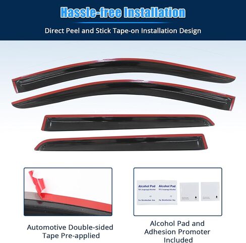 FreeMotor802® Tape-on Window Windows Diplectors Diplectors Rain Guards تنفيس ، متوافقة مع رحلة DODGE 2009-2020 ، الدخان النحيف الملون أكريليك 4 قطع in Saudi Arabia