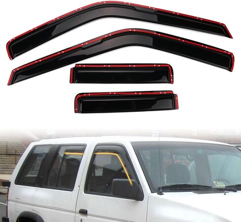 in Channel Window Visor Deflectors, Compatible with 1990-1995 Nissan Pathfinder, Acrylic Smoke Tinted Slim Style Window Rain Guards, Sun Wind Side Vent Visor Set, 4 Pieces in Saudi Arabia
