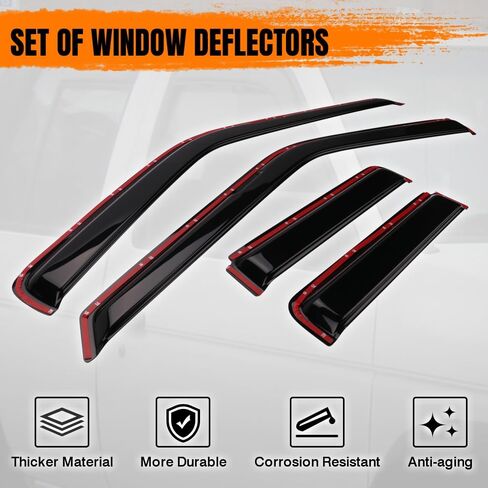 in Channel Window Visor Deflectors, Compatible with 1990-1995 Nissan Pathfinder, Acrylic Smoke Tinted Slim Style Window Rain Guards, Sun Wind Side Vent Visor Set, 4 Pieces in Saudi Arabia