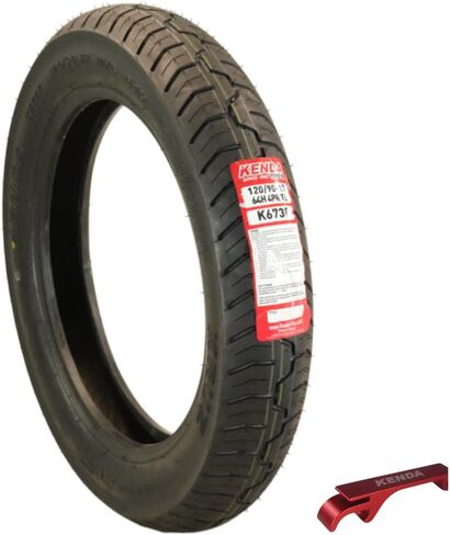 Kenda Kruz K673 130/70-18 63H دراجة نارية شارع الإطارات الأمامية-H من التصنيف H ، طراد في جميع الأحوال الجوية مع تصميم فقي عميق من أجل الجر المحسن وسعة الحمل العالية ، (130-70-18 63H) مع Kenda Keychain in Kuwait