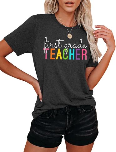 قمصان المعلمة نساء VVNTY الصف الأول: T-Shirts معلمون الصف الأول يعود إلى قمم هدايا المدرسة in Kuwait