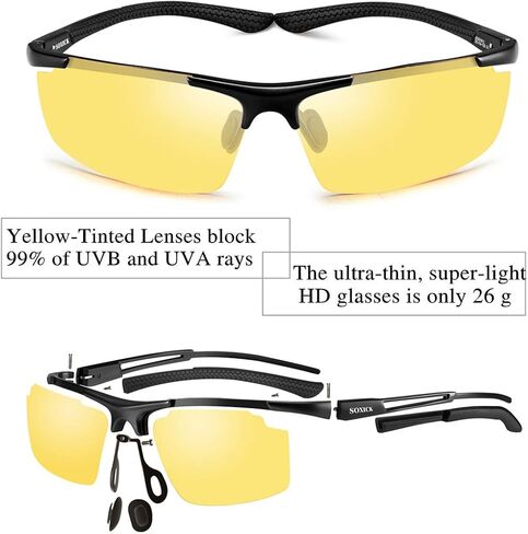 Night Driving Glasses, Anti Glare Polarized Safety Yellow Glasses for Men Women in Saudi Arabia