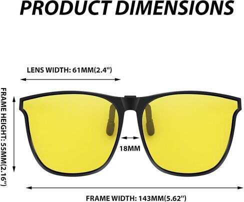 FEISEDY Men Women Polarized Square Clip on Sunglasses Anti-Glare Flip Up Driving Glasses TR90 Frame B2879 in Saudi Arabia