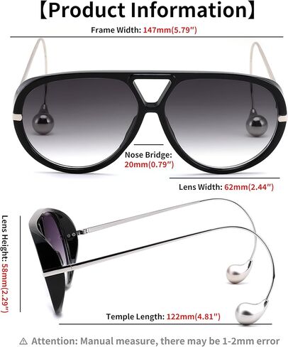 FEISEDY Oversized Aviator Sunglasses With Earring Design for Women Large Big Frame Luxury Designer Shades for Ladies B0296 in Saudi Arabia
