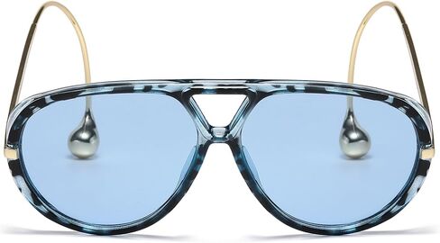 LASPOR Oversized Aviator Sunglasses for Women Vintage With Adjustable Earring Large Big Frame Ladies Shades in Kuwait
