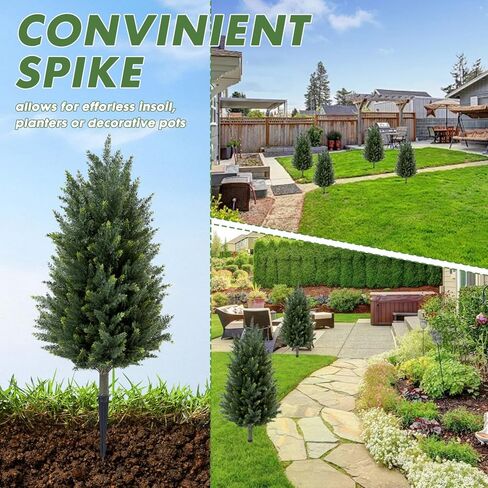 2 Packs of Fake Cypress Plants, 3FT Artificial Cedar Pruning Tree, with Ground Spikes, UV Resistant Artificial shrubs, Suitable for Outdoor and Indoor Front Porch Gardens in Saudi Arabia
