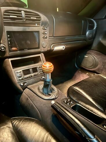 Compatible With Porsche Boxster 911 986 996 1997 1998 1999 2000 2001 2002 2003 2004 Genuine Leather Manual Shift Boot Cover (Made In USA) (Yellow Stitch) in Saudi Arabia