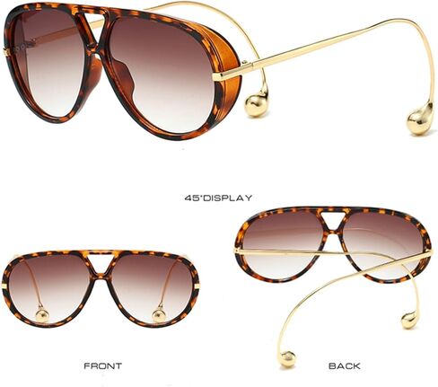 LASPOR Oversized Aviator Sunglasses for Women Vintage With Adjustable Earring Large Big Frame Ladies Shades in Kuwait