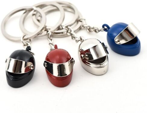 Stainless Steel Keychain Mini Key Charm Bag Charm Funny Keychains Motorcycle Helmet Key Ring for Car Wallet Schoolbag (Black) in Saudi Arabia