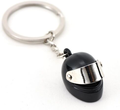 Stainless Steel Keychain Mini Key Charm Bag Charm Funny Keychains Motorcycle Helmet Key Ring for Car Wallet Schoolbag (Black) in Saudi Arabia