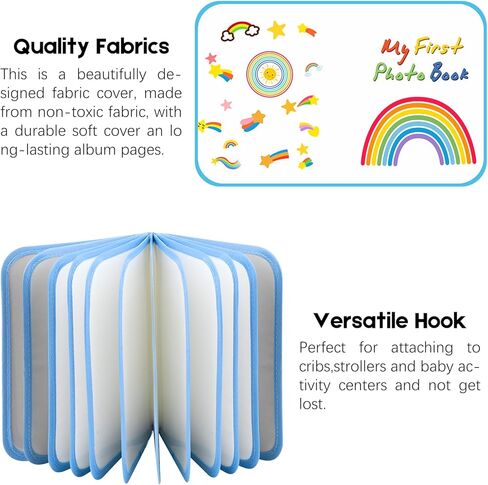 Baby Photo Book Holds 21 4x6 Photos, My First Photo Book for Baby or Toddlers,Baby Photo Album Soft Cloth Family Book, Cute Book Gift for Babies Shower Newborns Family Photos (Purple) in Kuwait