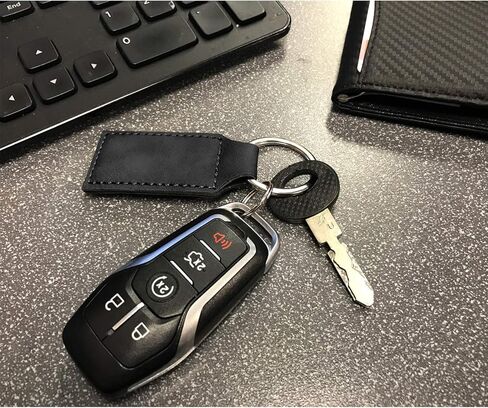 Compatible with Ford Ranger Rectangular Black Leatherette Key Chain in Saudi Arabia