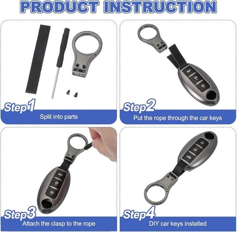 MECCANIXITY Car Key Chain Detachable Clip Leather Keychain Buckle Keys Holder with Leather Strap in Saudi Arabia