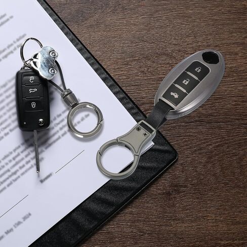 MECCANIXITY Car Key Chain Detachable Clip Leather Keychain Buckle Keys Holder with Leather Strap in Saudi Arabia