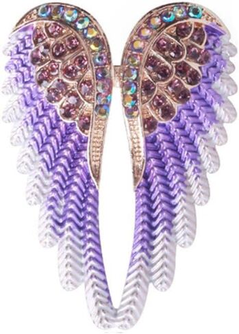 Vmcoatdu Women's Guardian Angel Wings Brooch Pin Crystal Angel Wings Brooch Multicolor Lapel Pin Badge in Kuwait