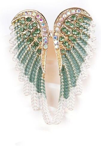 Vmcoatdu Women's Guardian Angel Wings Brooch Pin Crystal Angel Wings Brooch Multicolor Lapel Pin Badge in Kuwait