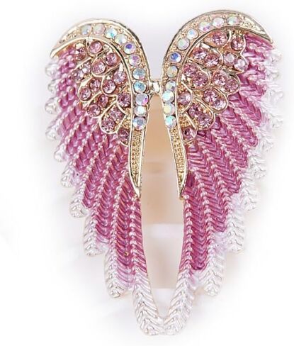 vmcoatdu Women's Guardian Angel Wings Brooch Pin Crystal Angel Wings Brooch Multicolor Lapel Pin Badge in Saudi Arabia