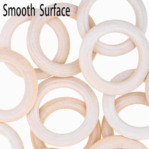 50PCS 3 inch Wood Rings for Crafts 70mm Unfinished Wood Rings Natural Wood Macrame Rings Solid Wood Rings for DIY Crafts, Connectors Jewelry Making in Saudi Arabia