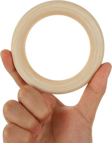 50PCS 3 inch Wood Rings for Crafts 70mm Unfinished Wood Rings Natural Wood Macrame Rings Solid Wood Rings for DIY Crafts, Connectors Jewelry Making in Saudi Arabia