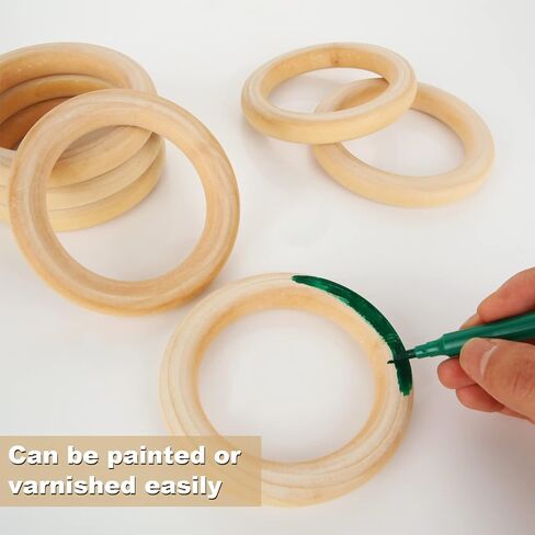 50PCS 3 inch Wood Rings for Crafts 70mm Unfinished Wood Rings Natural Wood Macrame Rings Solid Wood Rings for DIY Crafts, Connectors Jewelry Making in Saudi Arabia