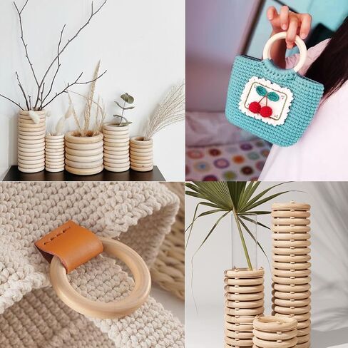 50PCS 3 inch Wood Rings for Crafts 70mm Unfinished Wood Rings Natural Wood Macrame Rings Solid Wood Rings for DIY Crafts, Connectors Jewelry Making in Saudi Arabia