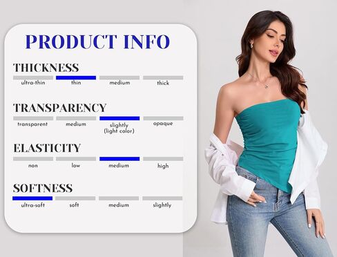 TAIPOVE Women's Tube Top Pima Cotton Summer Strapless Ruched Going Out Bandeau Shirt Asymmetrical Hem Cute Trendy Crop Outfit in Kuwait