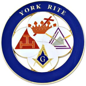 York Rite Royal Arch Templar Cryptic Council Round Masonic Auto Emblem - [White & Blue] [3 '' 'Diameter] in Kuwait