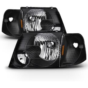 ACANII - For Blk 2002 2003 2004 2005 Ford Explorer Headlights+Corner Signal Lights Driver + Passenger Side in Kuwait