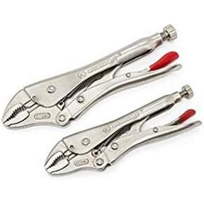 Crescent Curved Jaw Locking Pliers with Wire Cutter - 3 Piece Set - Home DIY & Professional Mechanic Hand Tool for Nuts & Bolts, Cables, Wires - 5", 7" & 10" - CLP3SETN-08 in Kuwait