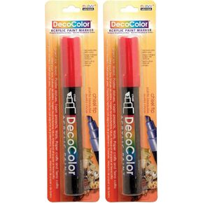 Uchida 315-C-2 Marvy Deco Color Chisel Tip Acrylic Paint Marker, Red in Kuwait