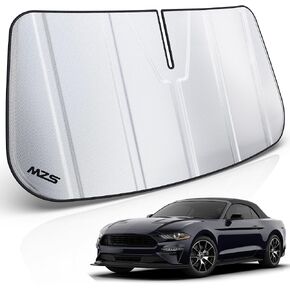 MZS Windshield Sun Shade Compatible with Mustang 2015-2023, Foldable Car Sun Shade Shield with Storage Pouch, Front Window Visor Sunshade Accessories for Interior Protector in Saudi Arabia