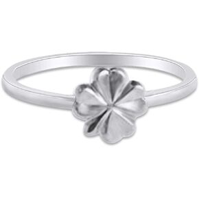 Lovely Fashion (Daisy, Bumble bee, Fleur-de-lis,Feather, Seashell, Apple Leaf, Acorn) Promise Ring in 14k White Gold Plated 925 Sterling Silver in Saudi Arabia