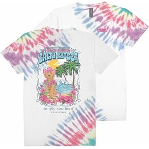 Simply Southern Beach Cowgirl - Salty Kisses - Dog - Beach - Adult Tie Dye T-Shirt in Kuwait
