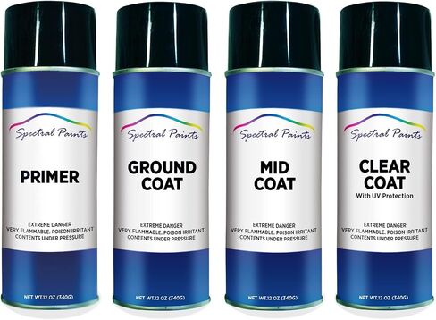 الدهانات الطيفية متوافقة/بديل لـ Mitsubishi W69 Dover White Pearl - Aerosol Primer ، Ground ، Mid & Clear Pray Paint in Kuwait