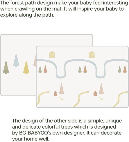 Baby Play Mat 50"*78" Foldable Foam Baby Play Mat for Floor Reversible Waterproof Playmats for Babies Boy and Toddlers Infants Edge Reinforcement Crawling Mat for Indoor&Outdoor&Travel in Saudi Arabia