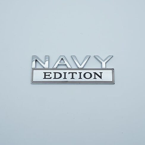 Pair Set Metal Navy Edition Emblem Metal Fits for Car Truck RV Motorcyc Locker Dashboard (Silver Black) in Saudi Arabia