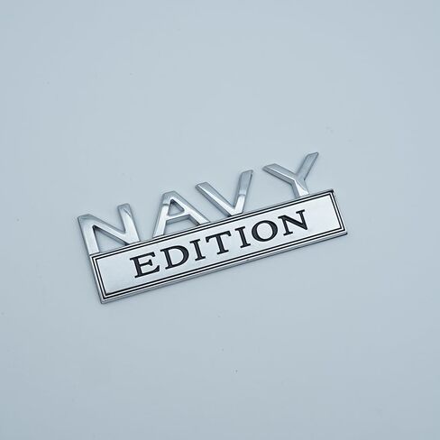 Pair Set Metal Navy Edition Emblem Metal Fits for Car Truck RV Motorcyc Locker Dashboard (Silver Black) in Saudi Arabia