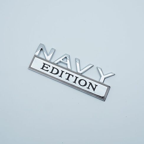 Pair Set Metal Navy Edition Emblem Metal Fits for Car Truck RV Motorcyc Locker Dashboard (Silver Black) in Saudi Arabia