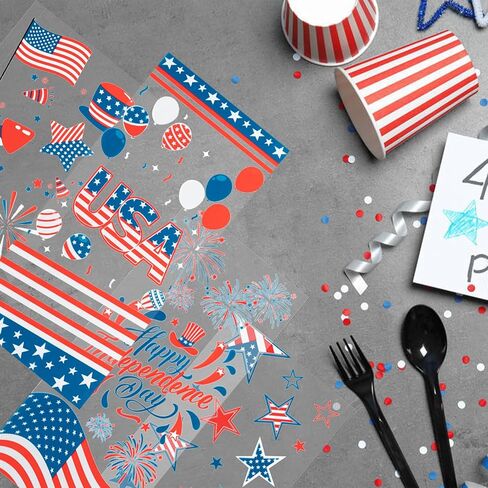 Jocomoni 160PCS Mardi Gras Cellophane Treat Bags, Clear Plastic Goodie Candy Bag with Twist Ties for Mardi Gras Birthday Party Favor Supply（4 Style） in Kuwait