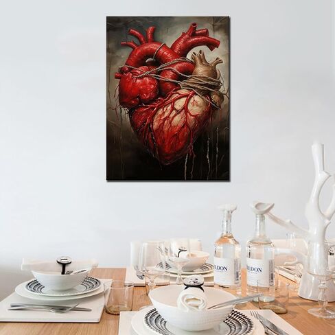 Women Heart With Flower Diamond Painting for Adults ,Humen Organ DIY 5D Full Drill Crystal Paintwork 16x12 inch,Botanical and Medicien HD Canvas Diamond Craft Home Decor Minimalism Gift(DIY Frame) in Saudi Arabia