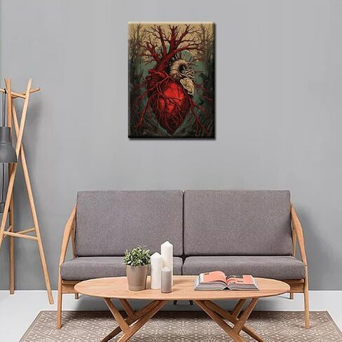 Women Heart With Flower Diamond Painting for Adults ,Humen Organ DIY 5D Full Drill Crystal Paintwork 16x12 inch,Botanical and Medicien HD Canvas Diamond Craft Home Decor Minimalism Gift(DIY Frame) in Saudi Arabia