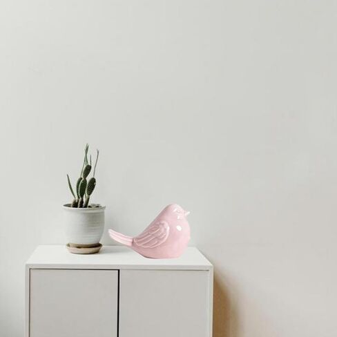 Ceramic Birds Statues Home Decor Modern Style Decorative Ornaments Animal Figurines for Living Room Bedroom Home Office Cabinets (Pink L) in Saudi Arabia