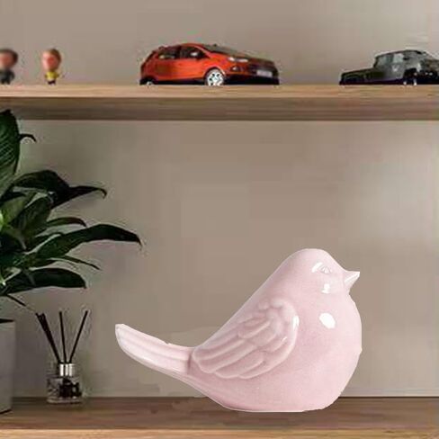 Ceramic Birds Statues Home Decor Modern Style Decorative Ornaments Animal Figurines for Living Room Bedroom Home Office Cabinets (Pink L) in Saudi Arabia