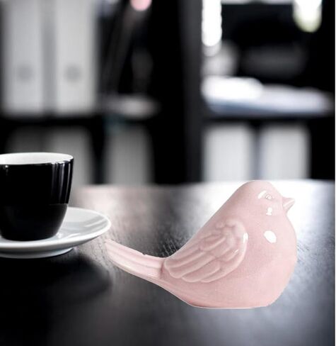 Ceramic Birds Statues Home Decor Modern Style Decorative Ornaments Animal Figurines for Living Room Bedroom Home Office Cabinets (Pink L) in Saudi Arabia