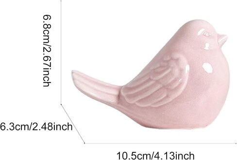 Ceramic Birds Statues Home Decor Modern Style Decorative Ornaments Animal Figurines for Living Room Bedroom Home Office Cabinets (Pink L) in Saudi Arabia